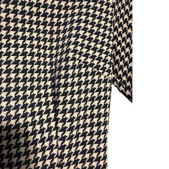 Black and Nude Houndstooth Dress with Belt Size M - Picture 10 of 16